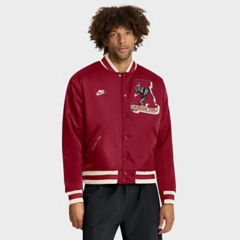 Men's Nike Crimson Alabama Crimson Tide Legacy Full-Snap Bomber Jacket