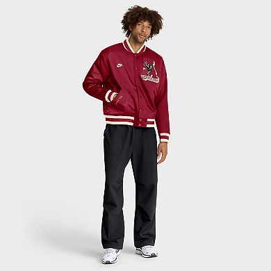 Men's Nike Crimson Alabama Crimson Tide Legacy Full-Snap Bomber Jacket