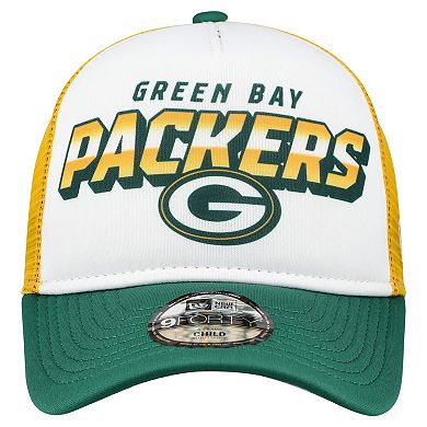 Preschool New Era White Green Bay Packers 9FORTY A-Frame Adjustable Hat