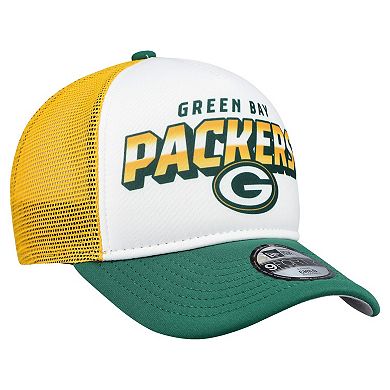 Preschool New Era White Green Bay Packers 9FORTY A-Frame Adjustable Hat