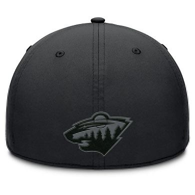 Men's Fanatics Black Minnesota Wild Authentic Pro Road Team Code Flex Hat