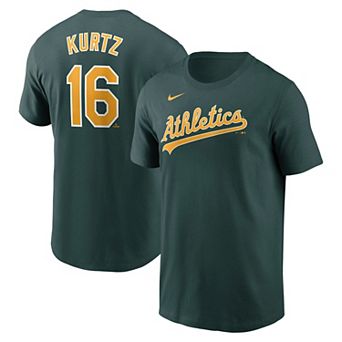 Men's Nike Nick Kurtz Green Athletics Fuse Name & Number T-Shirt
