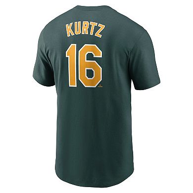 Men's Nike Nick Kurtz Green Athletics Fuse Name & Number T-Shirt