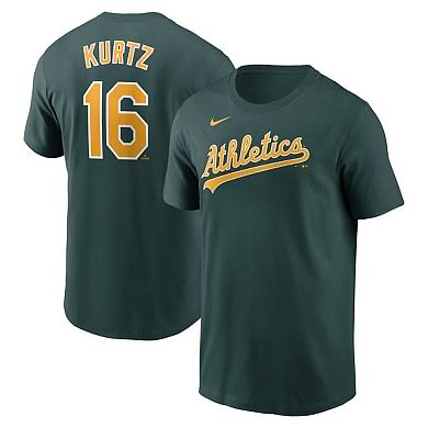 Men's Nike Nick Kurtz Green Athletics Fuse Name & Number T-Shirt