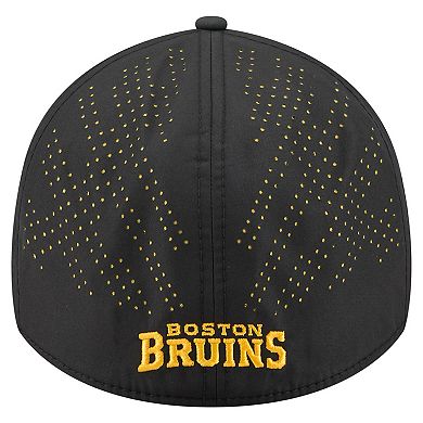 Men's New Era Black Boston Bruins Night 39THIRTY Flex Hat