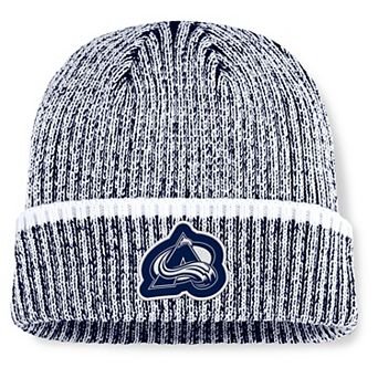 Men's Fanatics Navy/White Colorado Avalanche Fundamental Haze Cuffed Knit Hat
