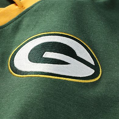 Women's New Era Green Green Bay Packers Plus Size Throwback Lace-Up Long Sleeve T-Shirt