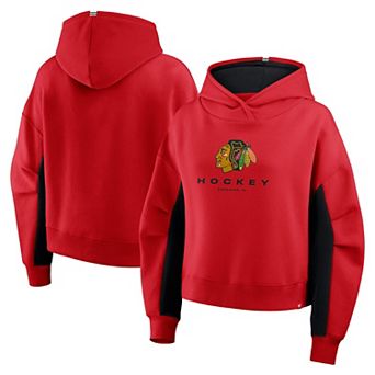 Women's Fanatics Red Chicago Blackhawks Back Check Boxy Hoodie