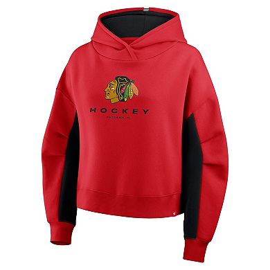 Women's Fanatics Red Chicago Blackhawks Back Check Boxy Hoodie