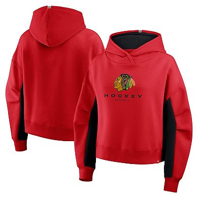 Women's Fanatics Red Chicago Blackhawks Back Check Boxy Hoodie