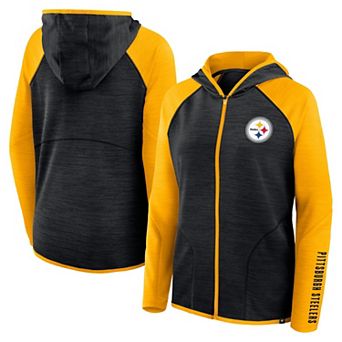 Women's Fanatics Black Pittsburgh Steelers Plus Size End Around Pass Full-Zip Hoodie