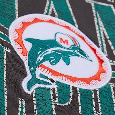Men's Mitchell & Ness Black Miami Dolphins Downtown Crew Vintage Logo Sweatshirt