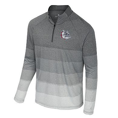 Men's Colosseum Gray Gonzaga Bulldogs AI Striped Mesh Quarter-Zip Raglan Windshirt