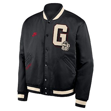 Men's Nike Black Georgia Bulldogs Legacy Full-Snap Bomber Jacket