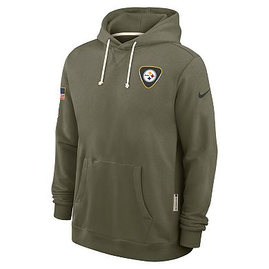 Men's Nike Olive Pittsburgh Steelers 2025 Salute to Service Sideline Standard Issue Dri-FIT Hoodie