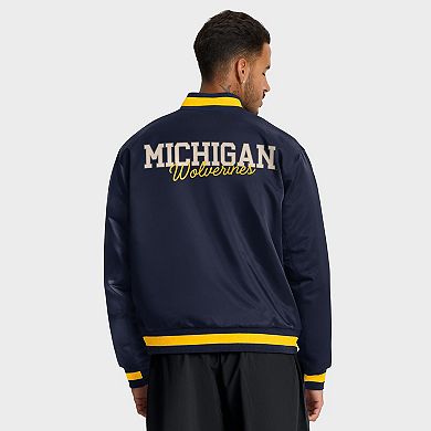 Men's Nike Navy Michigan Wolverines Legacy Full-Snap Bomber Jacket
