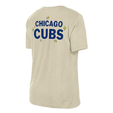 Women's New Era Cream Chicago Cubs Stars & Cap T-Shirt