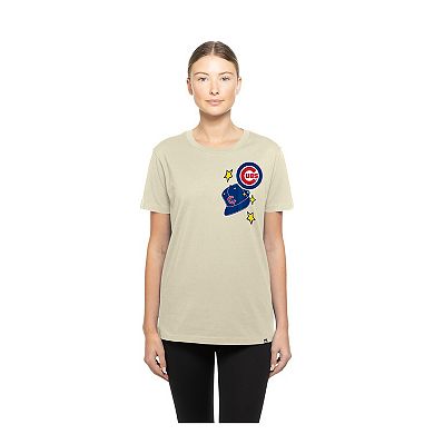 Women's New Era Cream Chicago Cubs Stars & Cap T-Shirt