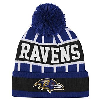 Youth Outerstuff Purple Baltimore Ravens Go Fast Cuffed Knit Hat with Pom