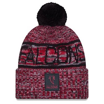 Men's New Era Red Atlanta Falcons 2025 Sideline Cold Weather Cuffed Knit Hat with Pom