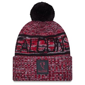 Men's New Era Red Atlanta Falcons 2025 Sideline Cold Weather Cuffed Knit Hat with Pom