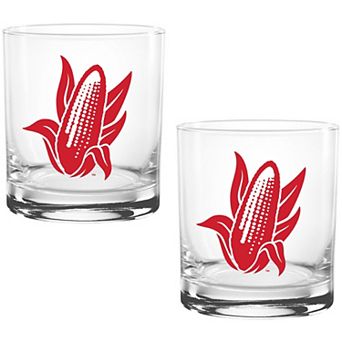 Nebraska Huskers Two Pack 14oz. Vault Sketch Rocks Glass Set