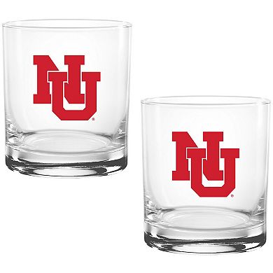 Nebraska Huskers Two Pack 14oz. Vault Sketch Rocks Glass Set