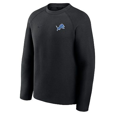 Men's Nike Black Detroit Lions Tech Fleece Raglan Sweatshirt