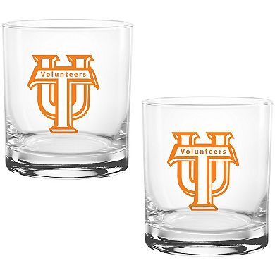 Tennessee Volunteers Two Pack 14oz. Vault Sketch Rocks Glass Set