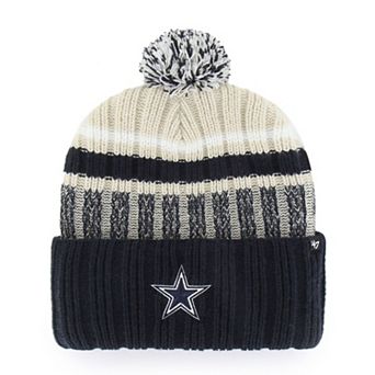 Men's '47 Navy Dallas Cowboys Long Range Cuffed Knit Hat with Pom