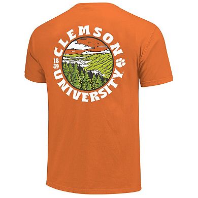 Men's Orange Clemson Tigers Comfort Colors Thick Lined Landscape T-Shirt