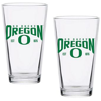 Oregon Ducks Two-Pack 16oz. Established Pint Glass Set