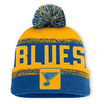 Men's Fanatics Blue/Gold St. Louis Blues Fundamentals Thrive Cuffed Knit Hat with Pom