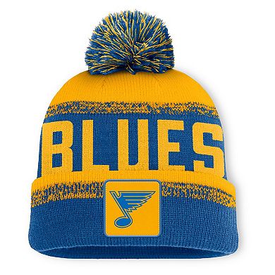 Men's Fanatics Blue/Gold St. Louis Blues Fundamentals Thrive Cuffed Knit Hat with Pom