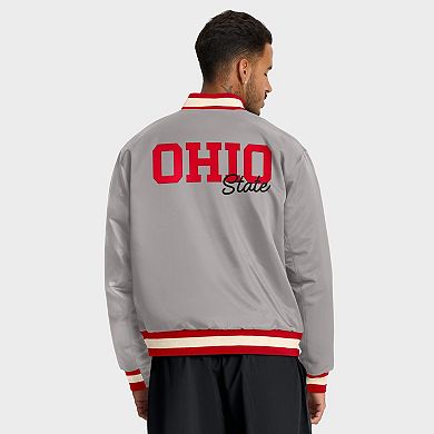 Men's Nike Gray Ohio State Buckeyes Legacy Full-Snap Bomber Jacket