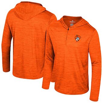 Men's Colosseum Orange Oklahoma State Cowboys Always Sunny Lightweight Quarter-Zip Hoodie