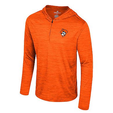 Men's Colosseum Orange Oklahoma State Cowboys Always Sunny Lightweight Quarter-Zip Hoodie