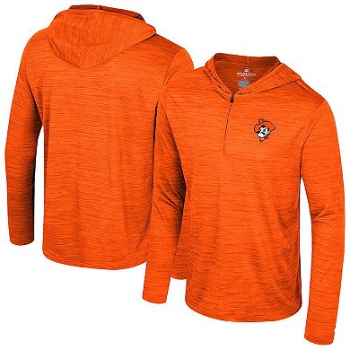 Men's Colosseum Orange Oklahoma State Cowboys Always Sunny Lightweight Quarter-Zip Hoodie