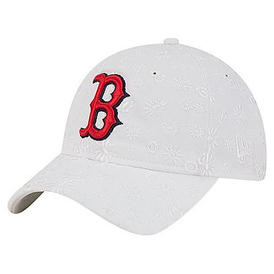 Women's New Era White Boston Red Sox Floral Mesh 9TWENTY Adjustable Hat