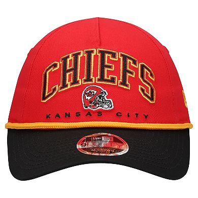 Toddler New Era Red/Black Kansas City Chiefs Arch COOLERA 9FORTY A-Frame Adjustable Hat