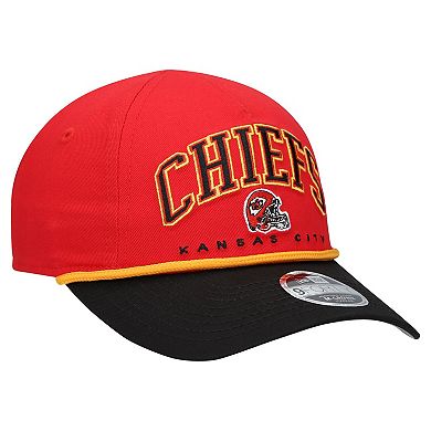Toddler New Era Red/Black Kansas City Chiefs Arch COOLERA 9FORTY A-Frame Adjustable Hat