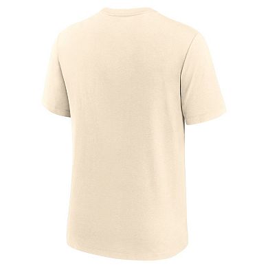 Men's Nike Natural Atlanta Braves Wordmark Tri-Blend T-Shirt