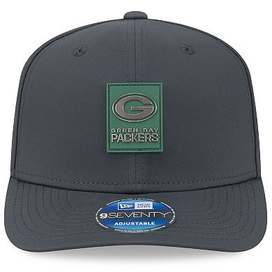 Men's New Era Charcoal Green Bay Packers 2025 Sideline Cold Weather 9SEVENTY Adjustable Hat