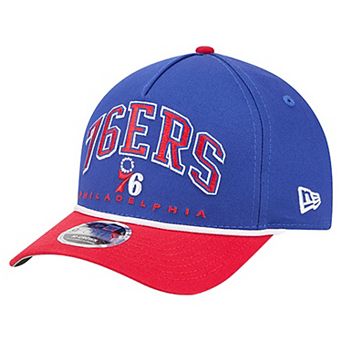 Men's New Era Royal Philadelphia 76ers Bold Arch COOLERA 9FORTY A-Frame M-Crown Adjustable Hat
