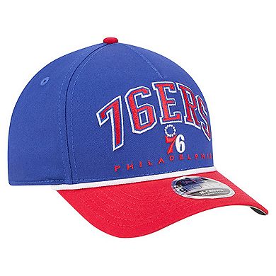 Men's New Era Royal Philadelphia 76ers Bold Arch COOLERA 9FORTY A-Frame M-Crown Adjustable Hat