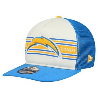 Men's New Era Cream/Powder Blue Los Angeles Chargers Banner A-Frame 9FIFTY Snapback Hat