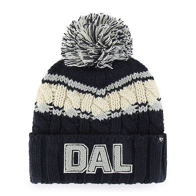 Women's '47 Navy Dallas Cowboys Emma Cuffed Knit Hat with Pom