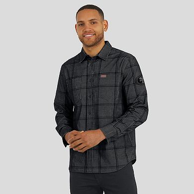 Men's Darius Rucker Collection by Fanatics Black San Francisco 49ers Micro Corduroy Plaid Button Up Shirt