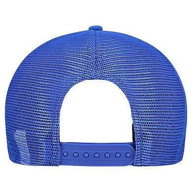 Men's New Era Gray/Royal Los Angeles Rams Cork Split Panel 9FIFTY Trucker Snapback Hat