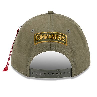Men's New Era x Alpha Industries Olive Washington Commanders A-Frame 9FORTY Adjustable Hat
